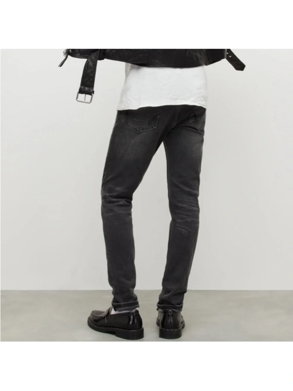 AllSaints Cigarette Fit Jeans Black Wash Size 33